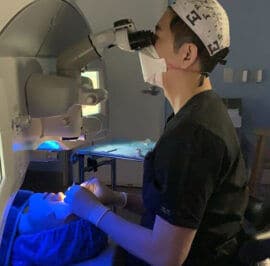 Dr. Lin performing LASIK Surgery