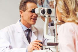 doctor and patient eye exam