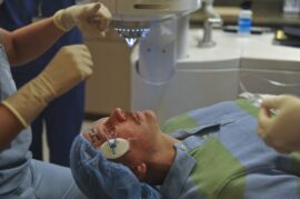 Man undergoing lasik surgery