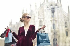 fashionable woman shopping