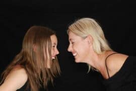 mother and daughter laughing together