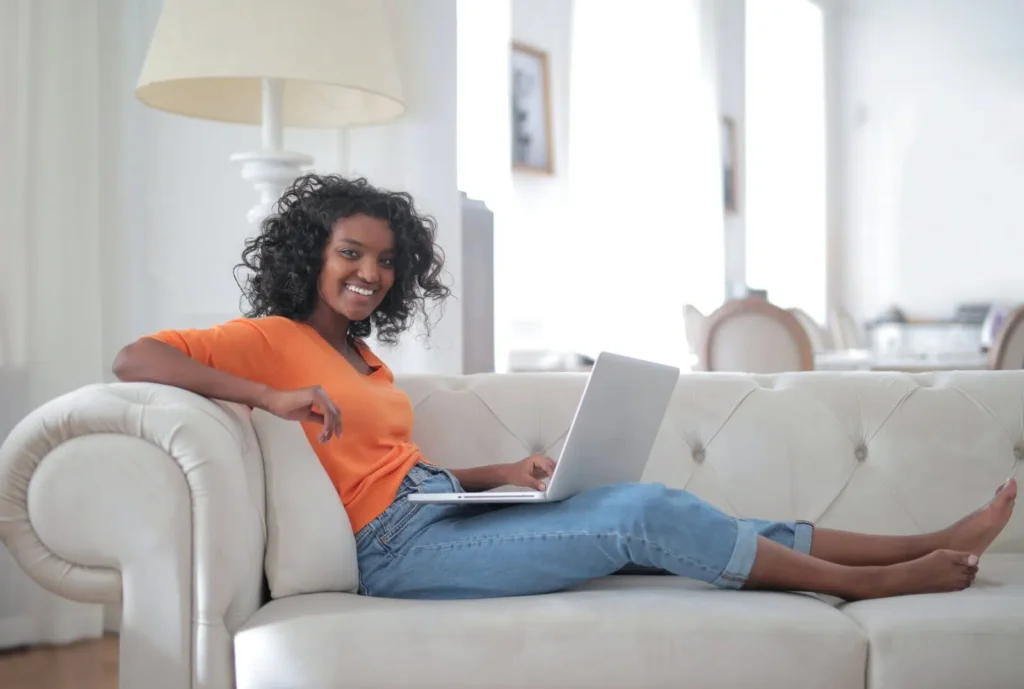 relaxed woman looking up LASIK