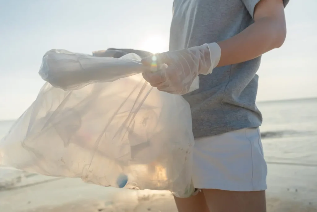 empty trash bag because lasik is reducing the amount of garbage due to lack of products needed to see